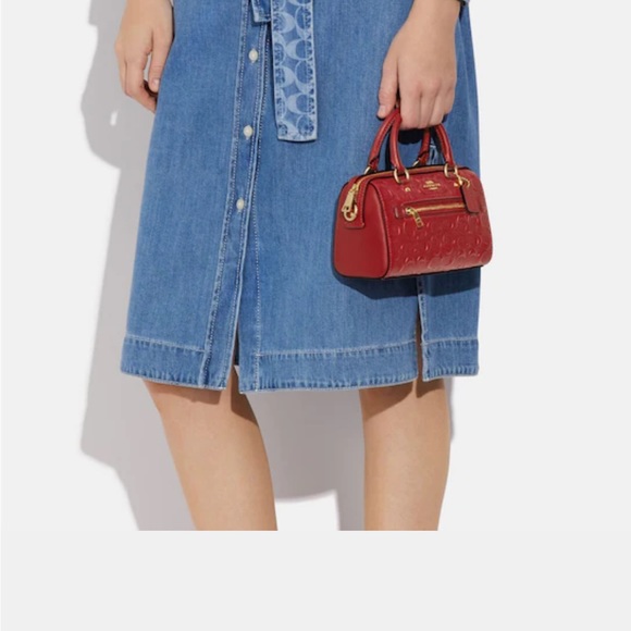 💕 - NEW COACH LEATHER SATCHEL ❤️❤️❤️- Red leather satchel❤️🍒 - Picture 4 of 5